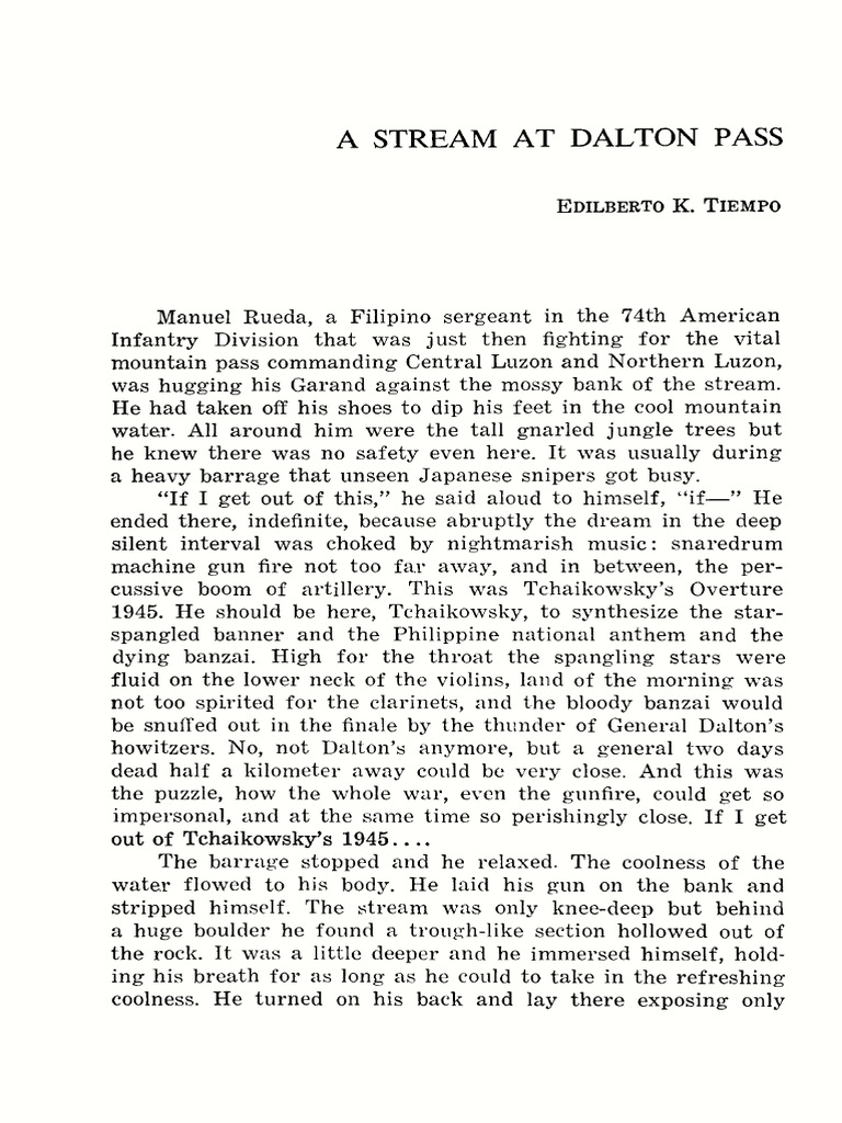 Edilberto K. Tiempo A Stream at Dalton Pass | PDF