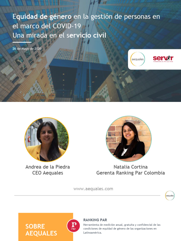 Presentación Equidad De Género En Covid 19 Aequales 26 05 Pdf