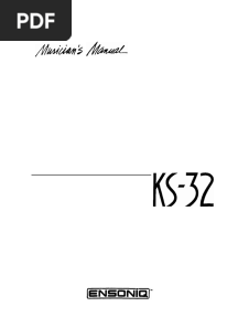 ENSONIQ KS-32 Musicians Manual