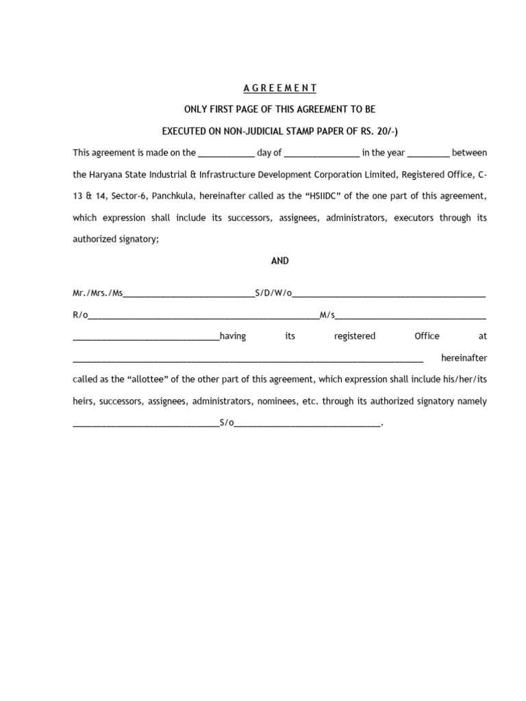 HSIIDC Plot Transfer Agreement 2015 | PDF | Lease | Taxes