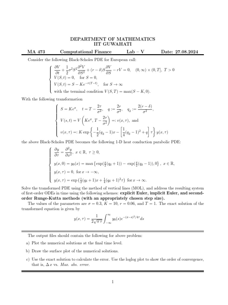 MA473 Lab5 | PDF | Numerical Analysis | Equations