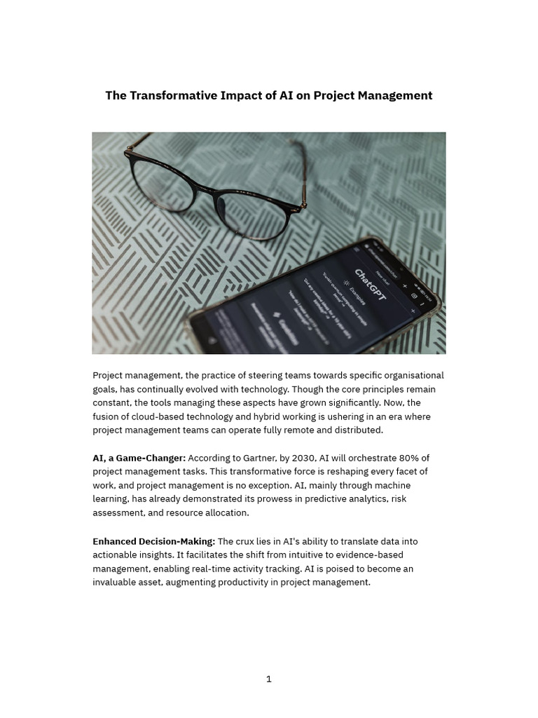 The Transformative Impact of AI On Project Management | PDF ...