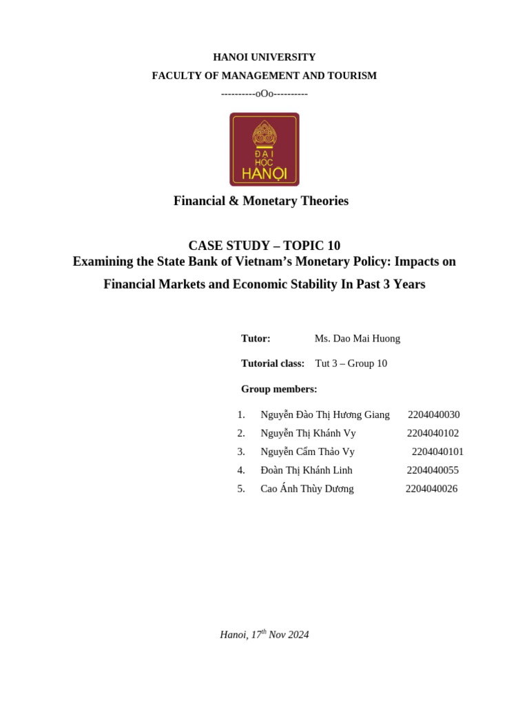 FMT Report - Tut 02 - Group 07 - Topic 3 | PDF | Inflation | Monetary ...