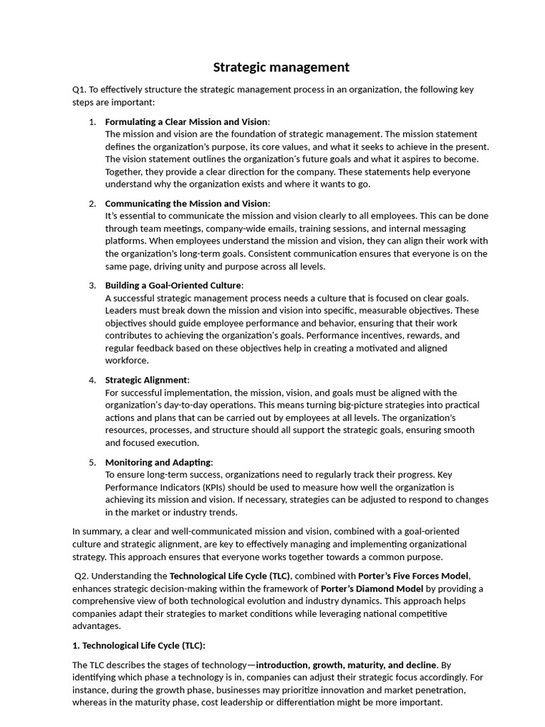 Strategic Management Process Overview | PDF | Databases | Logistic ...