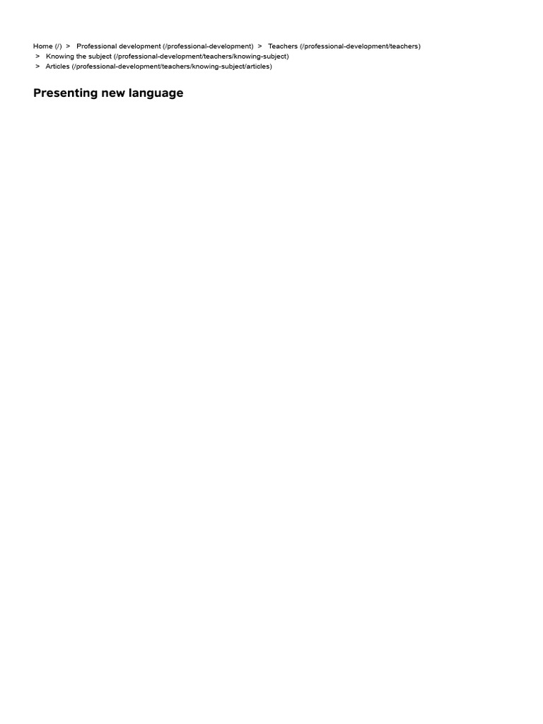 Presenting New Language - TeachingEnglish | PDF | Learning | Deductive ...