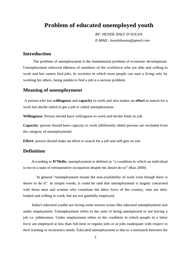 Educated Unemployment in India Explained | PDF | Unemployment | Employment