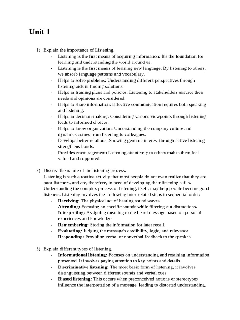 Importance and Types of Listening Skills | PDF | Empathy | Interview