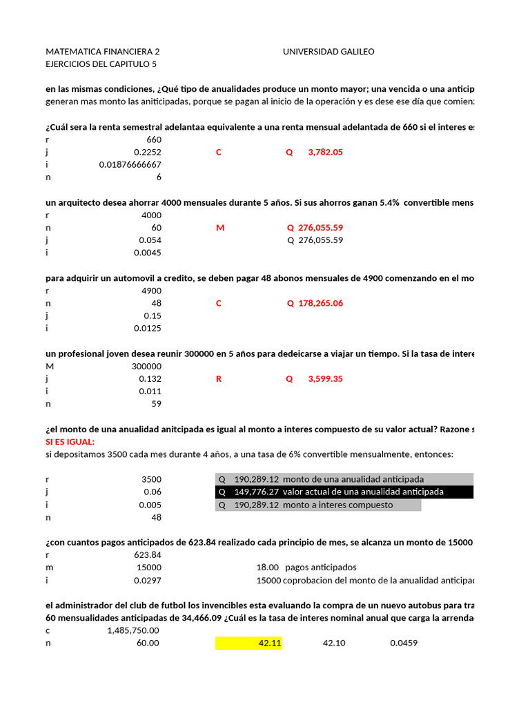 Tarea 1 Matematica 2 Marco Oajaca | PDF | Interés | Tasas de interés