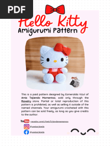 Hello Kitty Amigurumi Pattern ENG