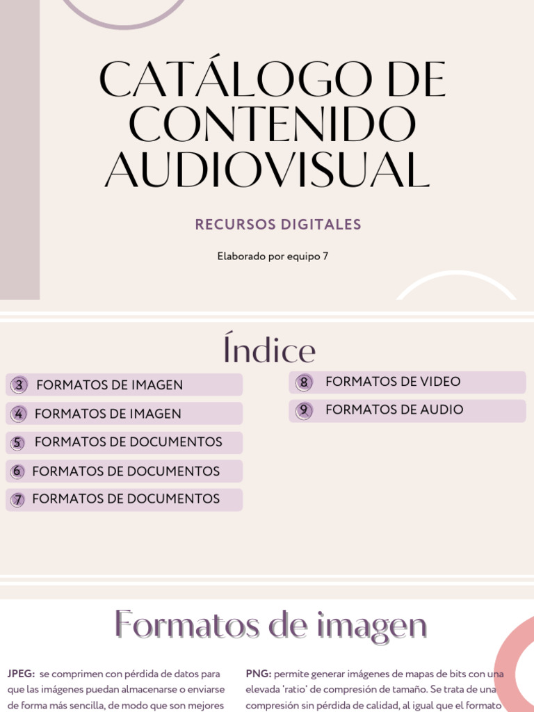 Catálogo de Formatos Audiovisuales | PDF | Formato de archivo | Informática