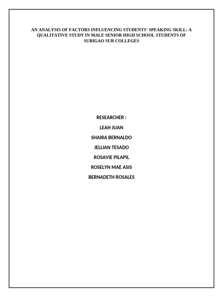 An Analysis of Factors Influencing Students Research Edit Chapter2 ...