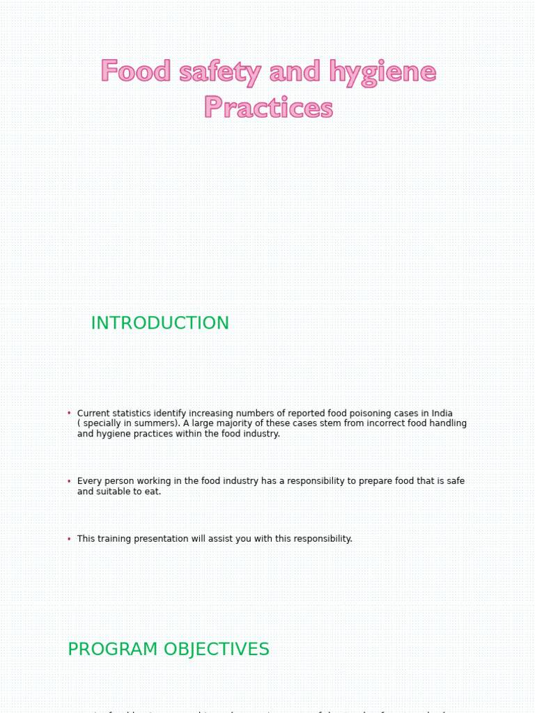 Food Training Hygiene Training | PDF | Food Safety | Foodborne Illness