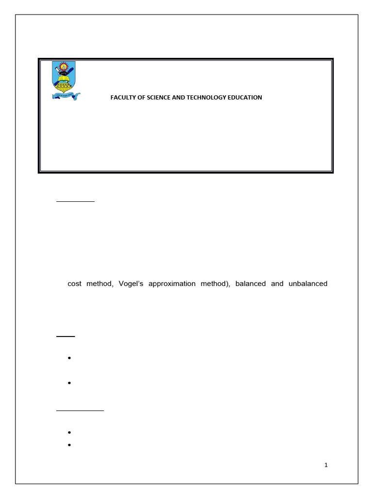 Linear Programming Course Outline | PDF | Linear Programming ...