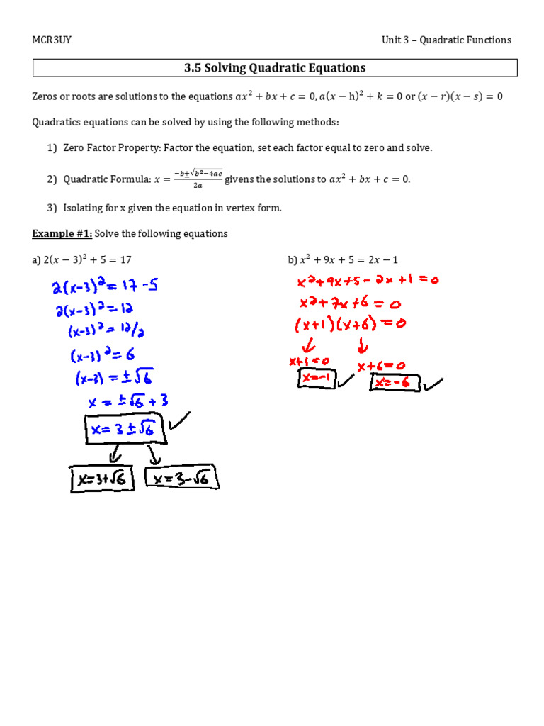 Solving Quadratic Equations Methods | PDF | Teaching Methods & Materials