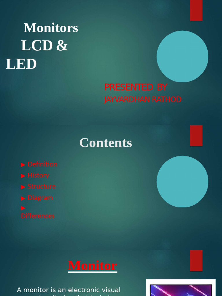 Monitors Jayvardhan Rathod | PDF | Computer Monitor | Light Emitting Diode