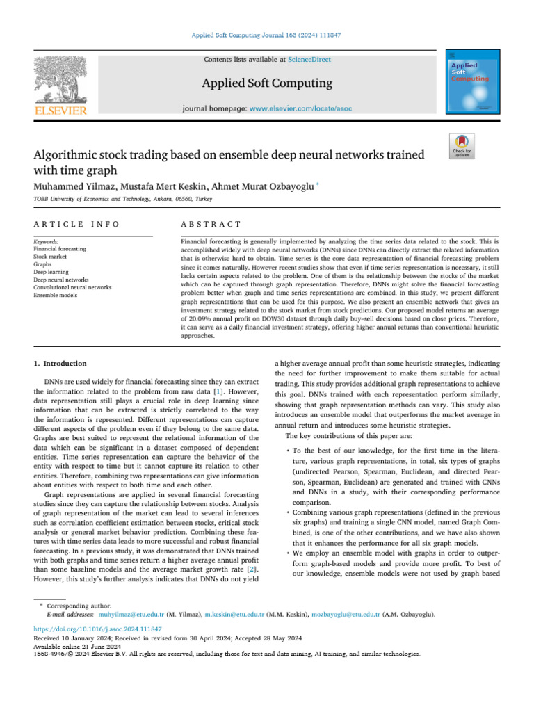 Ensemble Neural Networks for Stock Trading | PDF | Deep Learning ...