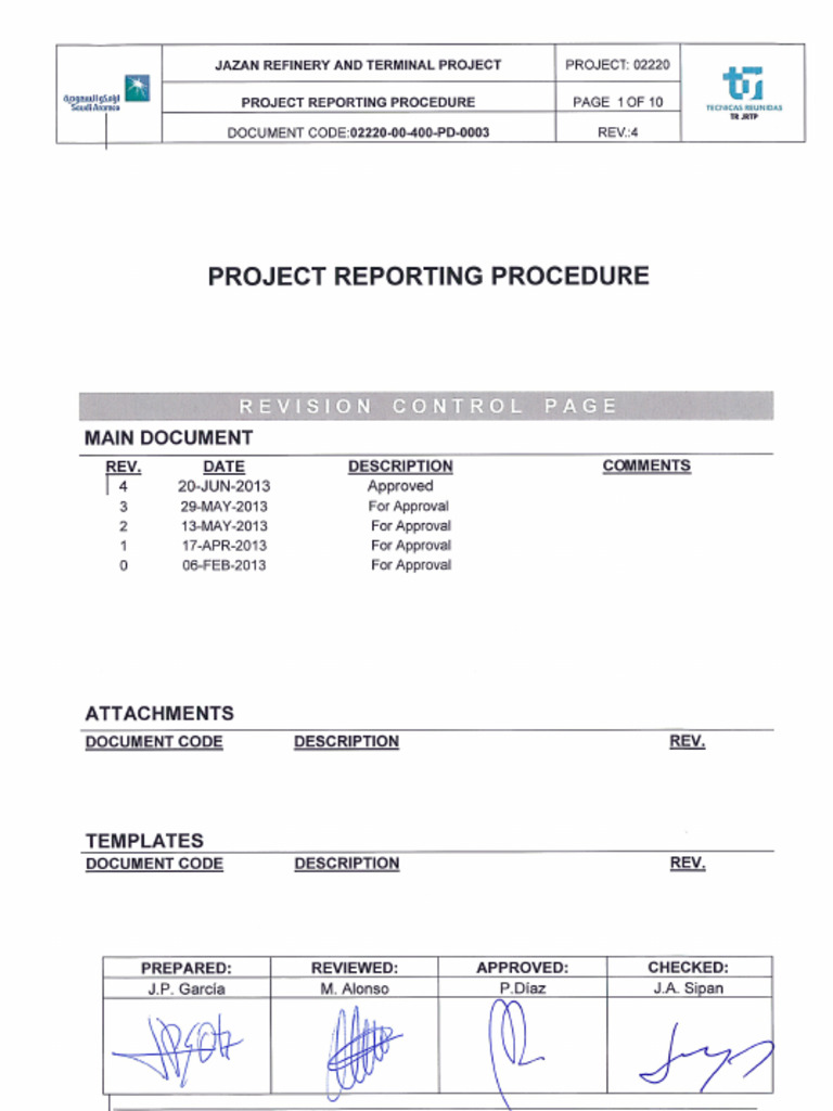 Jazan Refinery Project Reporting Guide | PDF | Project Management | Invoice