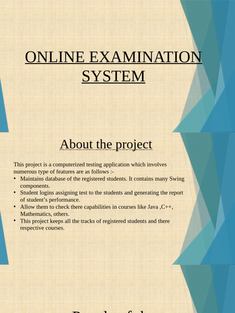 Online Examination System Overview | PDF | Databases | Login