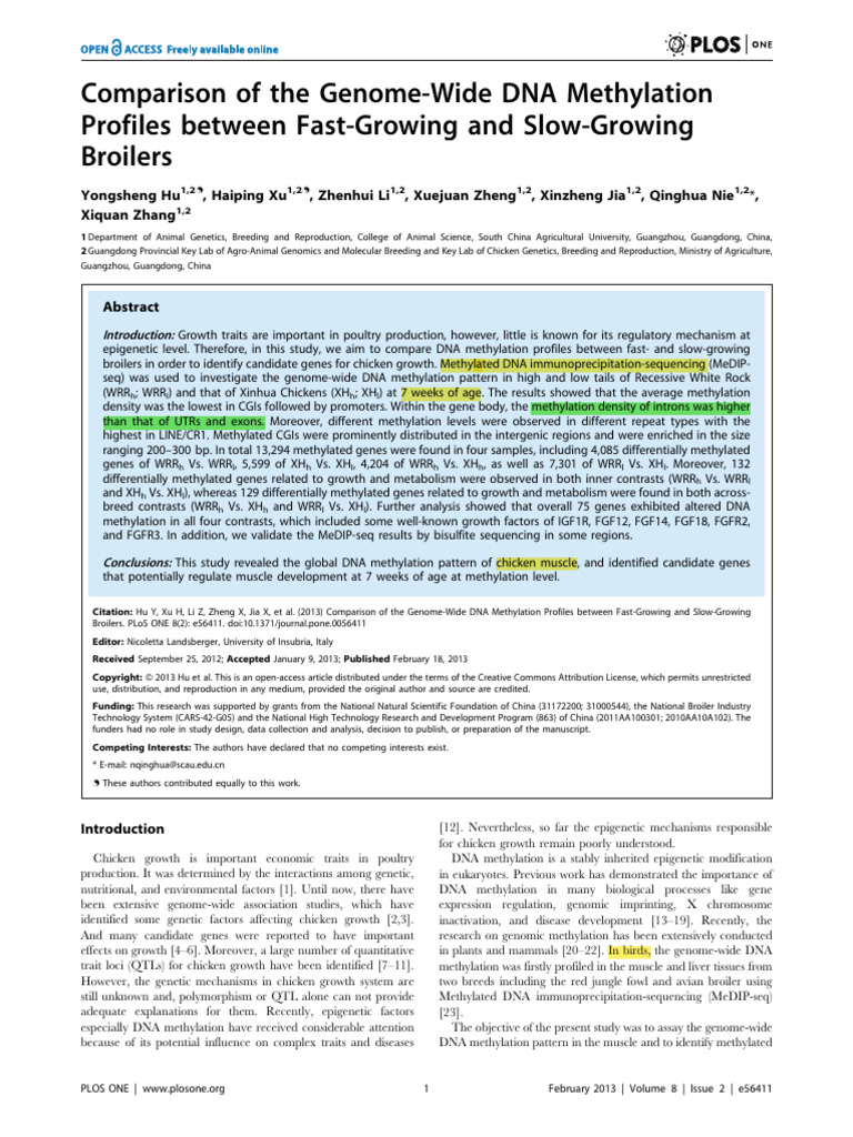 Comparison of The Genome-Wide DNA Methylation | PDF | Dna Methylation ...
