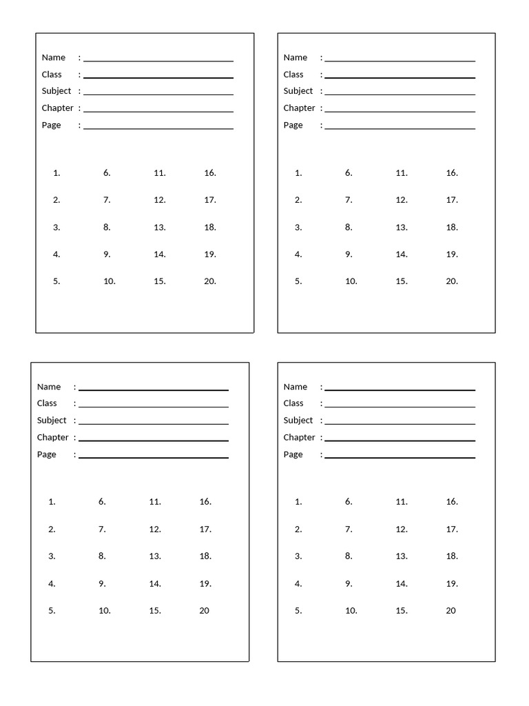 Student Worksheet Template | PDF