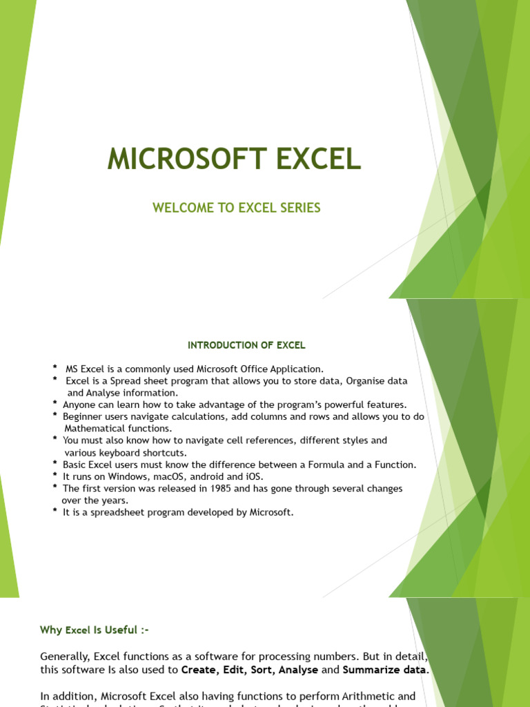 Excel learning series day 1 pdf microsoft excel spreadsheet