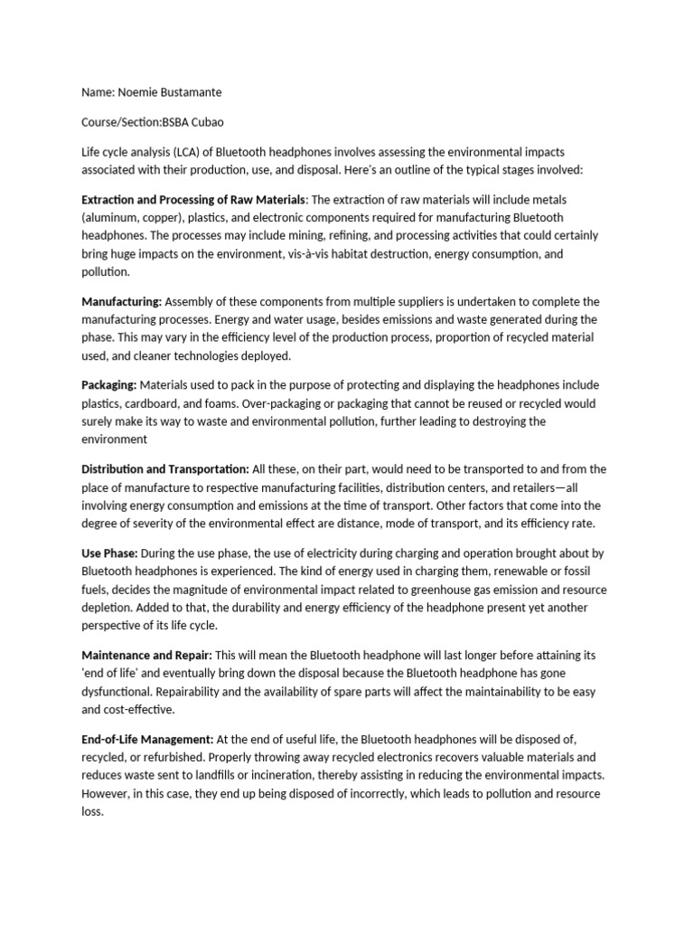 Life Cycle Analysis Pdf Recycling Waste Management