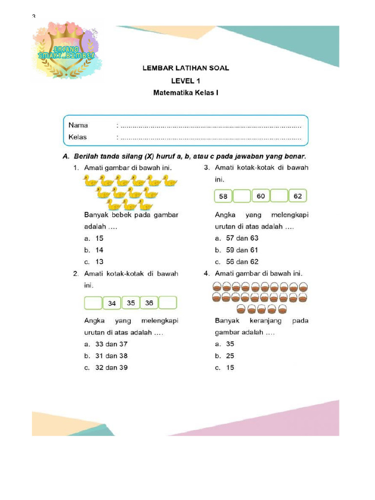 Math Kelas 1 | PDF