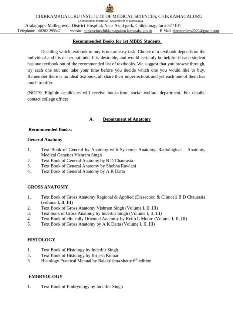 Cims recommended books for 1st mbbs pdf anatomy morphology biology 