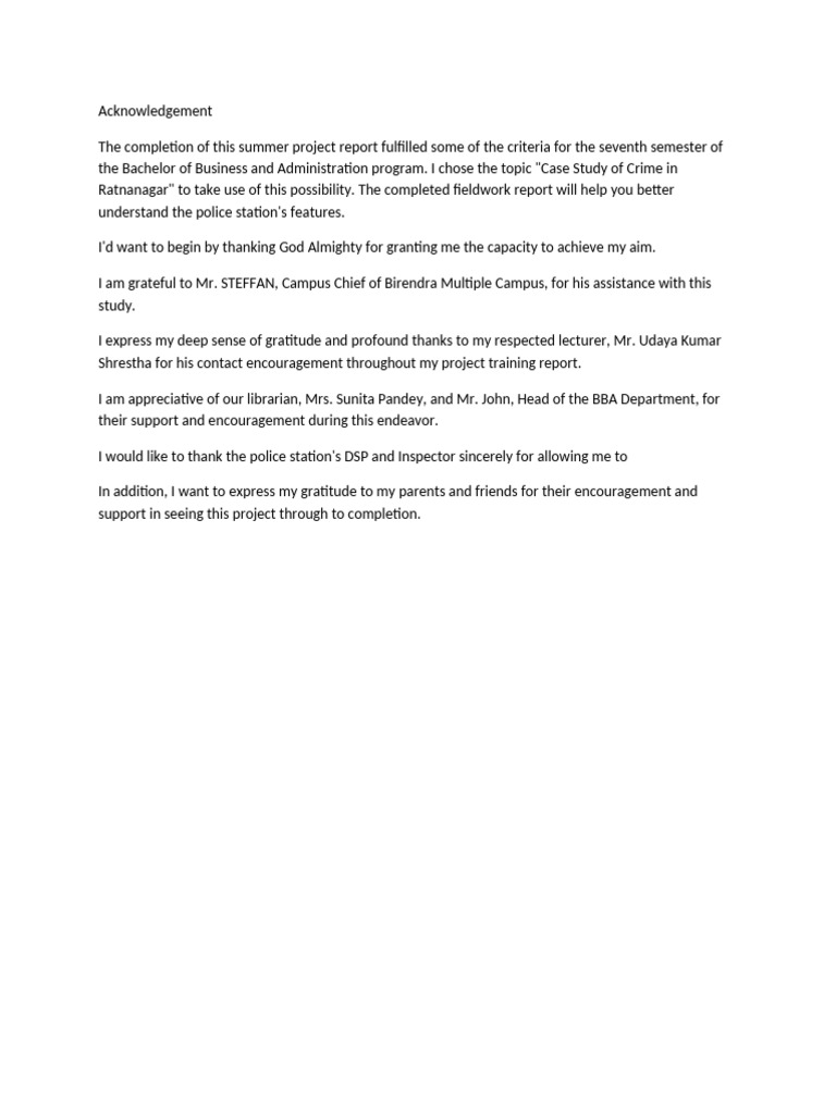Acknowledgement | PDF
