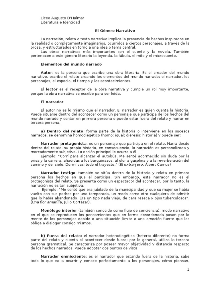 Género Narrativo Narración Narrativa Prueba gratuita