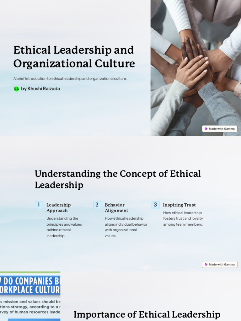 Ethical Leadership and Organizational Culture | PDF | Science & Mathematics
