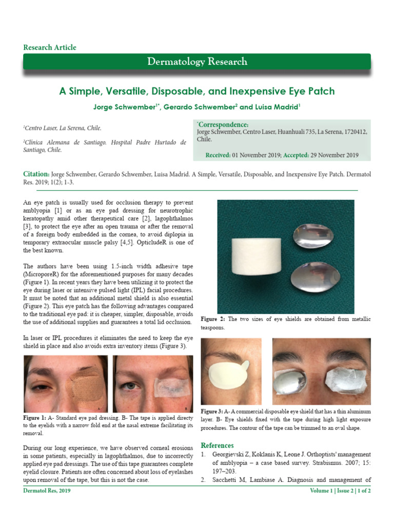 Affordable Disposable Eye Patch Design | PDF | Clinical Medicine | Eye