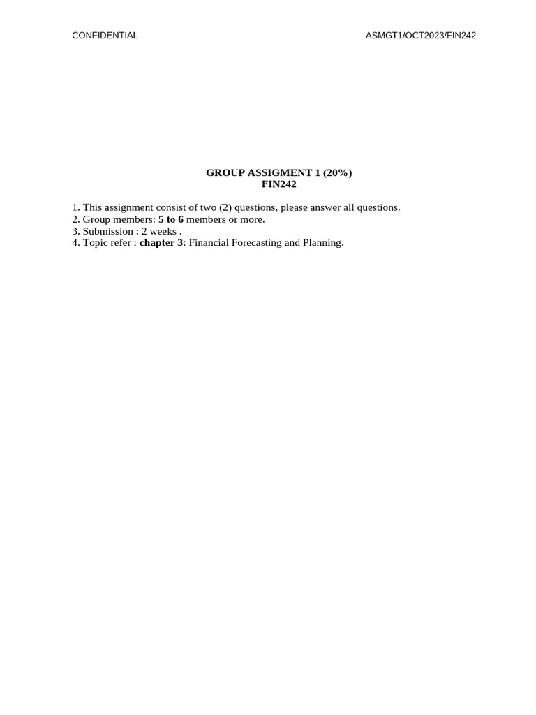 FIN242 Group Assignment Overview | PDF | Balance Sheet | Equity (Finance)
