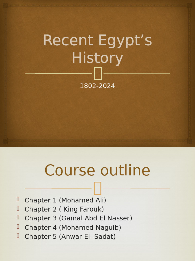 Recent Egypt's History (Chapter 2) | PDF | Egypt | Middle East