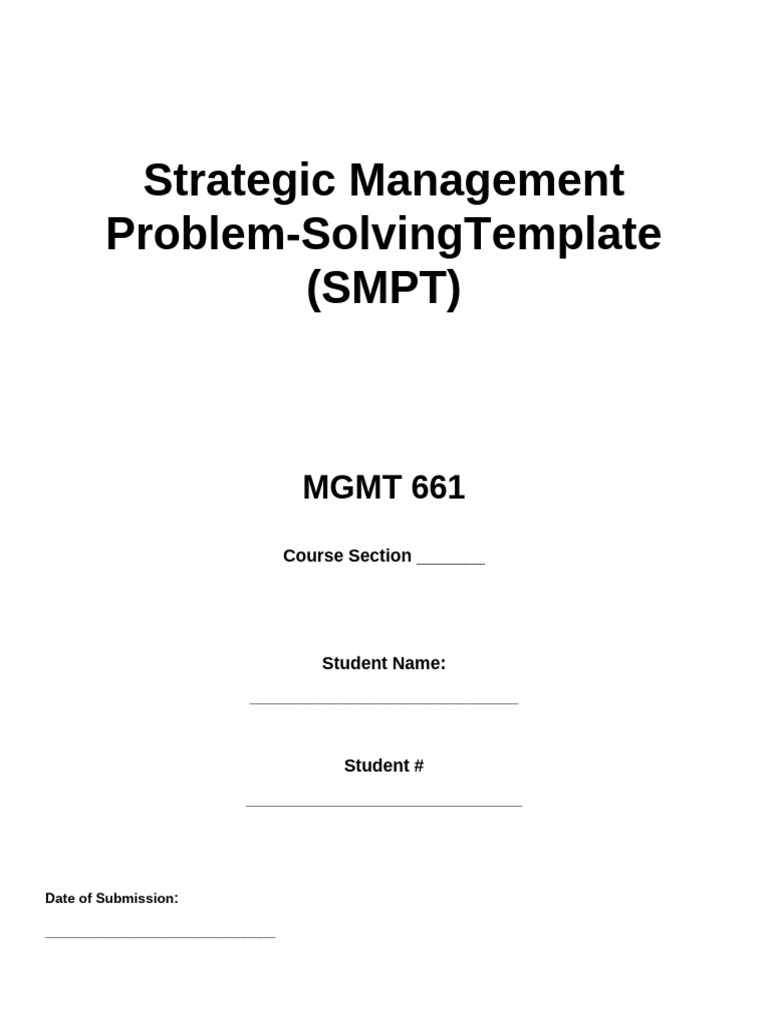 Aastrategic Management Problem-Solving Template (SMPT) | PDF ...