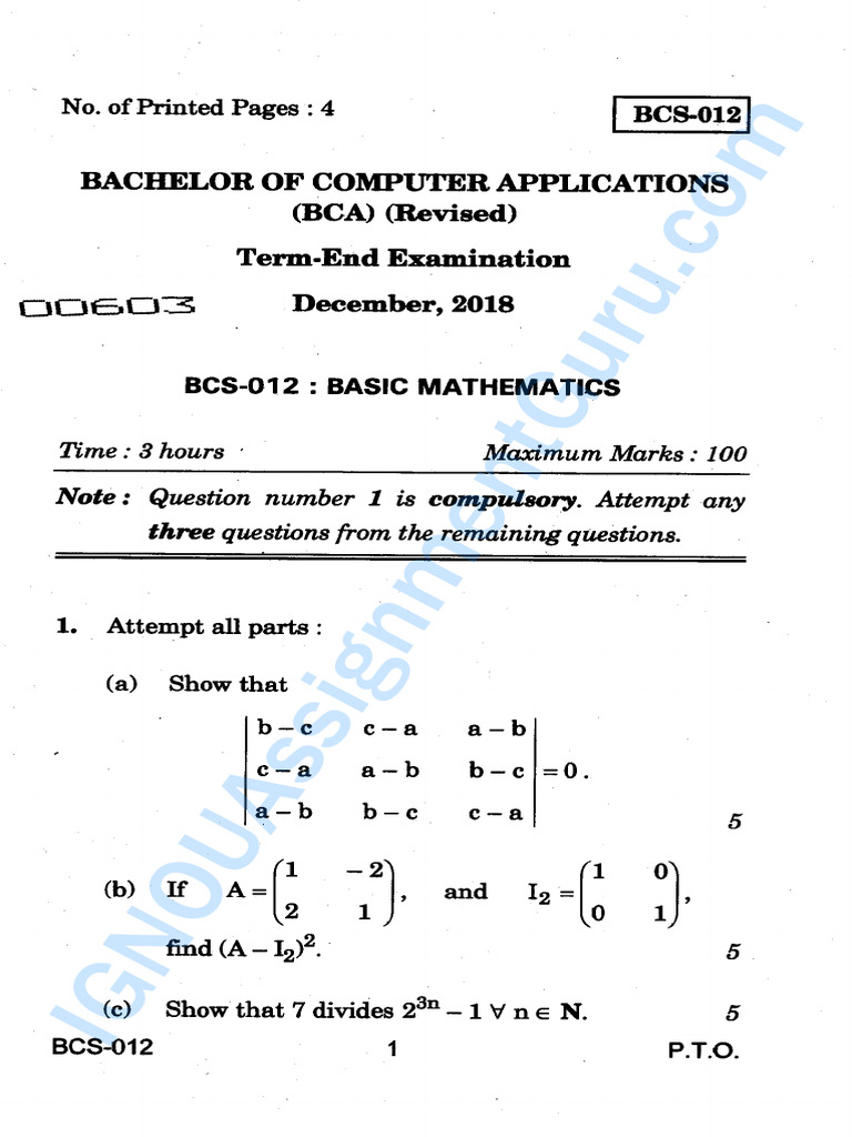 Discrete Mathematics For Bca