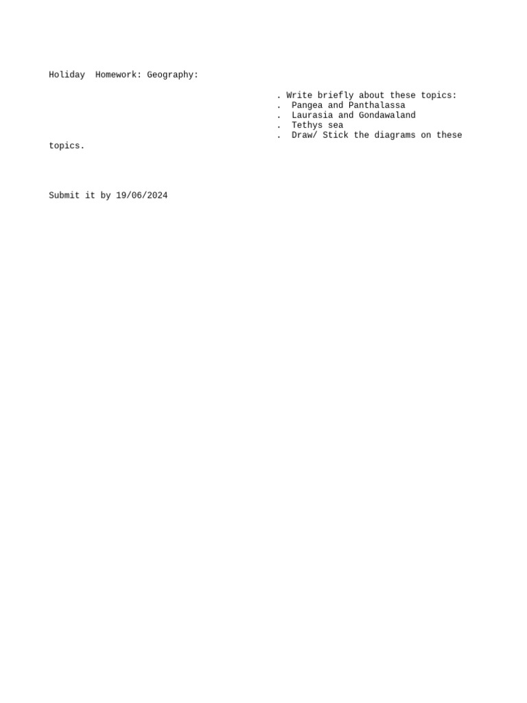 Holiday Homework Geography | PDF | Science & Mathematics
