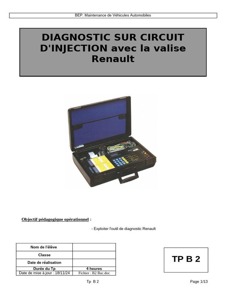 Diagnostic Injection avec Valise XR25 | PDF | Allumage | Injection (moteur)