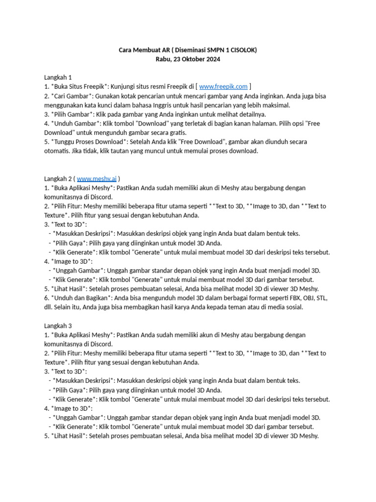 Cara Membuat AR | PDF