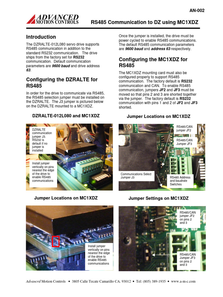 AppNote 002 RS485 Communication To DZ Using MC1XDZ | PDF | Computer ...