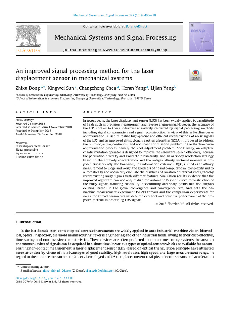 An Improved Signal Processing Method For The Laser | PDF | Antibody ...