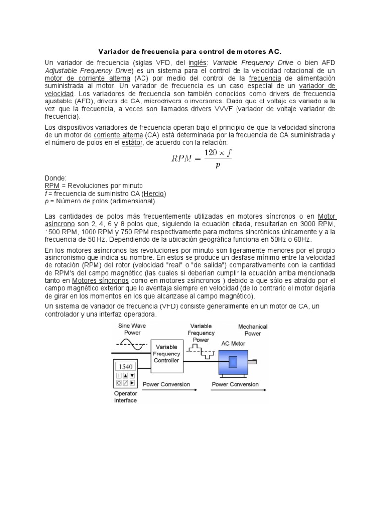 Variador de Frecuencia para Control de Motores AC | PDF | Ciencia y ...
