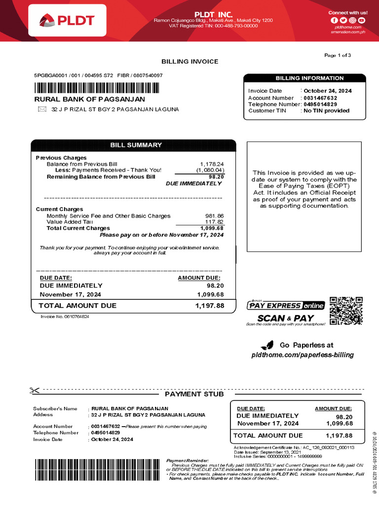 Oct 0031467632 | PDF | Cheque | Credit Card