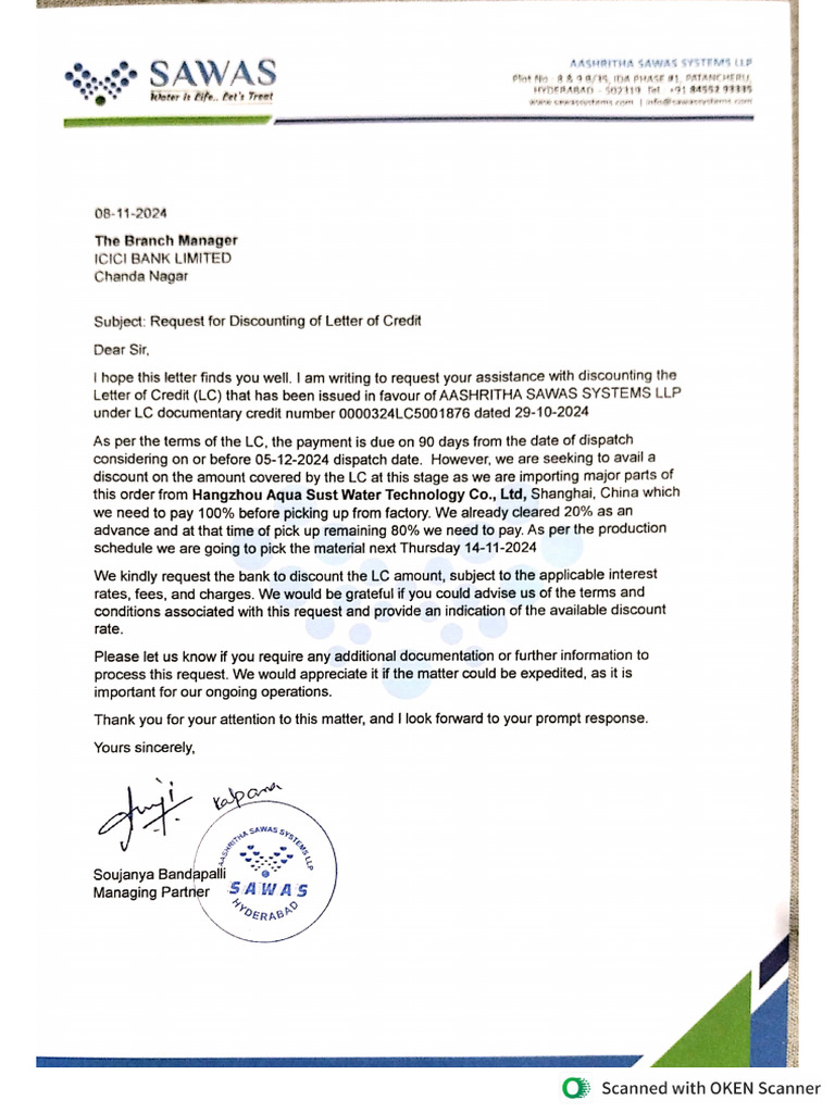 Letter of LC | PDF