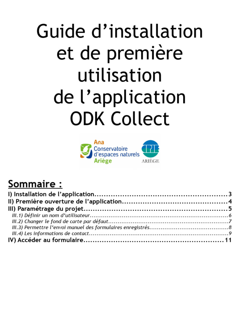 Guide d'installation d'ODK Collect | PDF | Application | Informatique