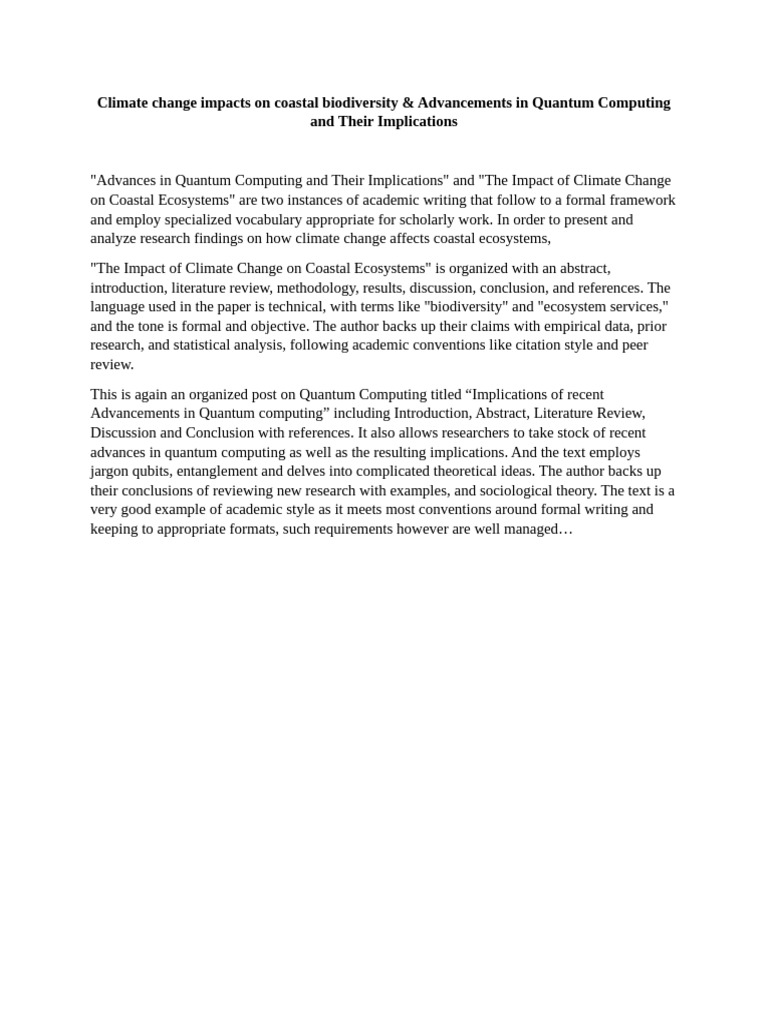 Climate Change Impacts On Coastal Biodiversity | PDF | Coast | Flood