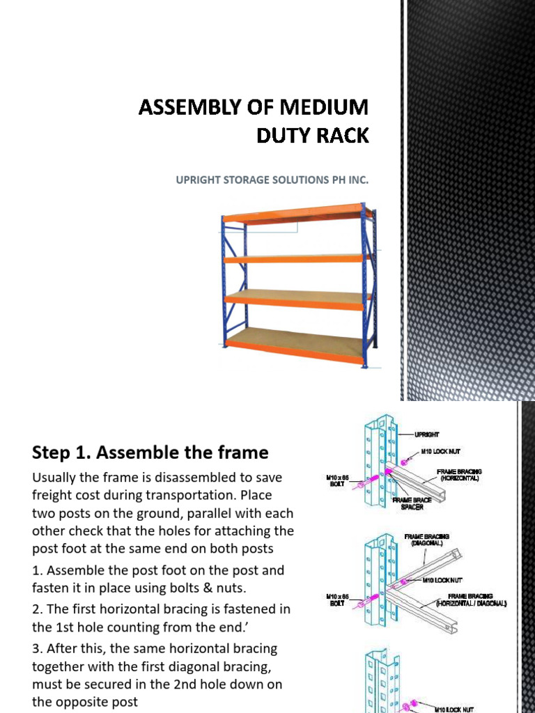 Assembly of Medium Duty Rack Step by Step | PDF