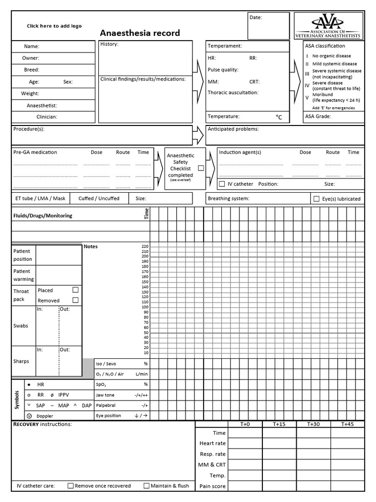 ASA Anesthesia Record Checklist | PDF | Clinical Medicine | Medicine