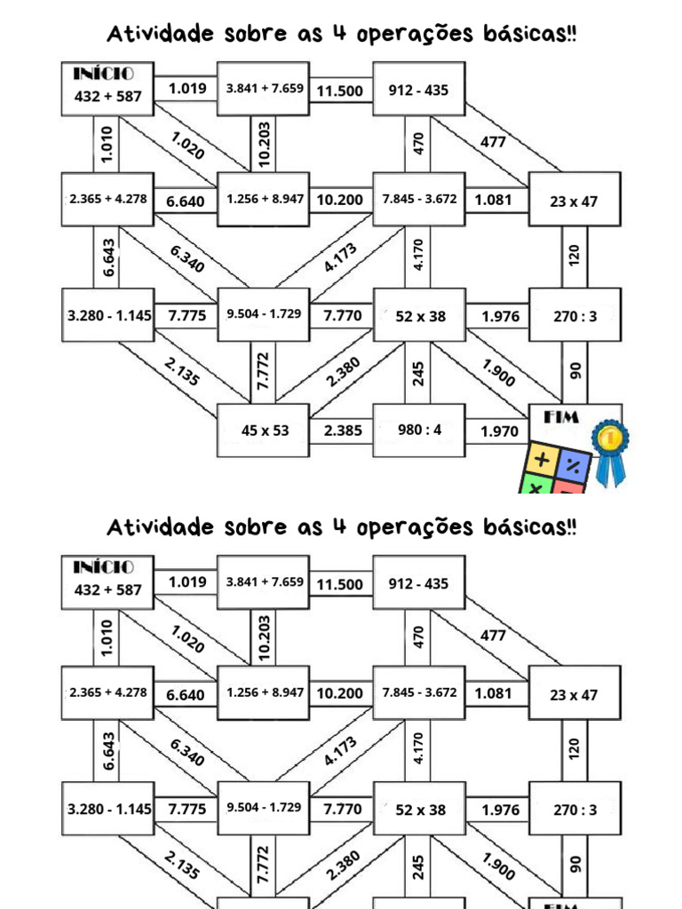 Atividade: 4 Operações Básicas | PDF