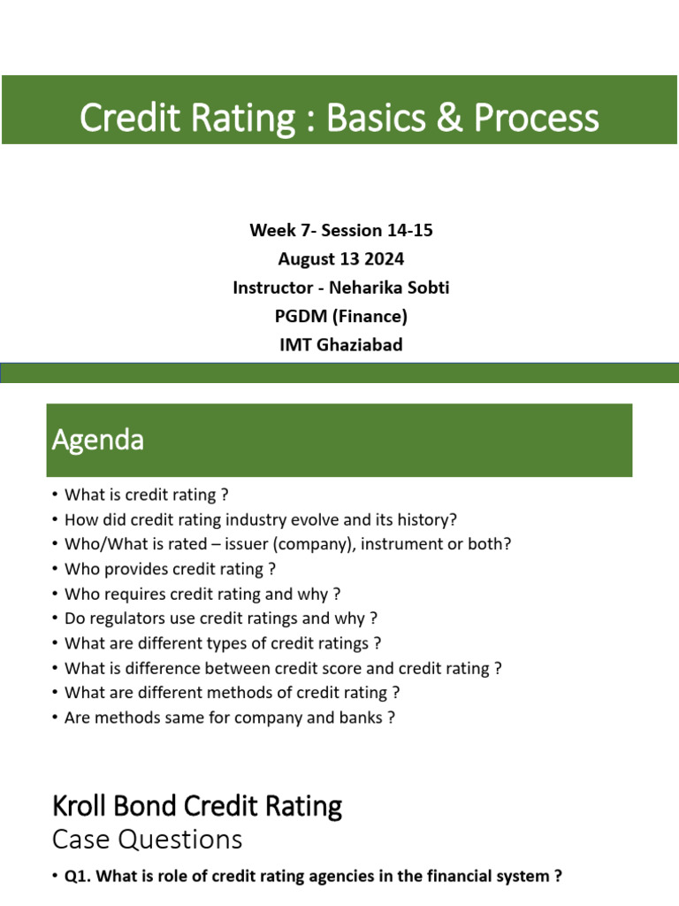 Understanding Credit Ratings and Agencies | PDF | Credit Rating Agency ...